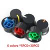 30PCS 24x15mm Potentiometer Knobs Encoder Switch Cap Plastic Switch Caps White/blue/green/orange/red/yellow 6value*5PCS=30PCS
