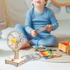 1 Set Electric Fan Assembly Toy Educational DIY Fan Small Wooden Desktop Material Model Puzzle Kit Toddlers