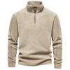 TrendHub Mens Thicken Warm Fleece Sweatshirt Jacket Quarter Zipper Mock Neck Pullover Men's Sweatshirt Soft Shell Mens Jacket