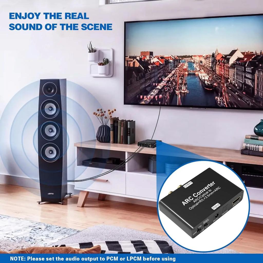 192Khz ARC Audio Extractor HDMI ARC Return Extractor DAC Converter ARC SPDIF Optical to Optical 3.5mm L/R Stero Audio Extractor