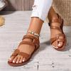 Большие размеры обуви женские с открытым носком женские сандалии для отдыха на открытом воздухе повседневные сандалии женские с круглым носком плоские туфли женские Zapatos Mujer