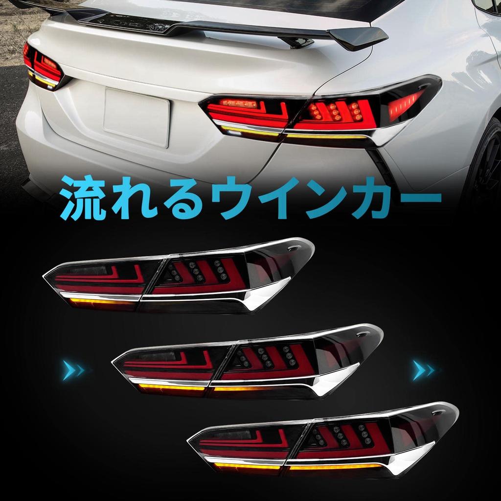 Toyota Camry 10th Generation 70 Series Tail Tail Light All Flowing Turn FOR TOYOTA CAMRY TAIL Black Lamp, LED, Signal, LIGHT, 2017-2023,