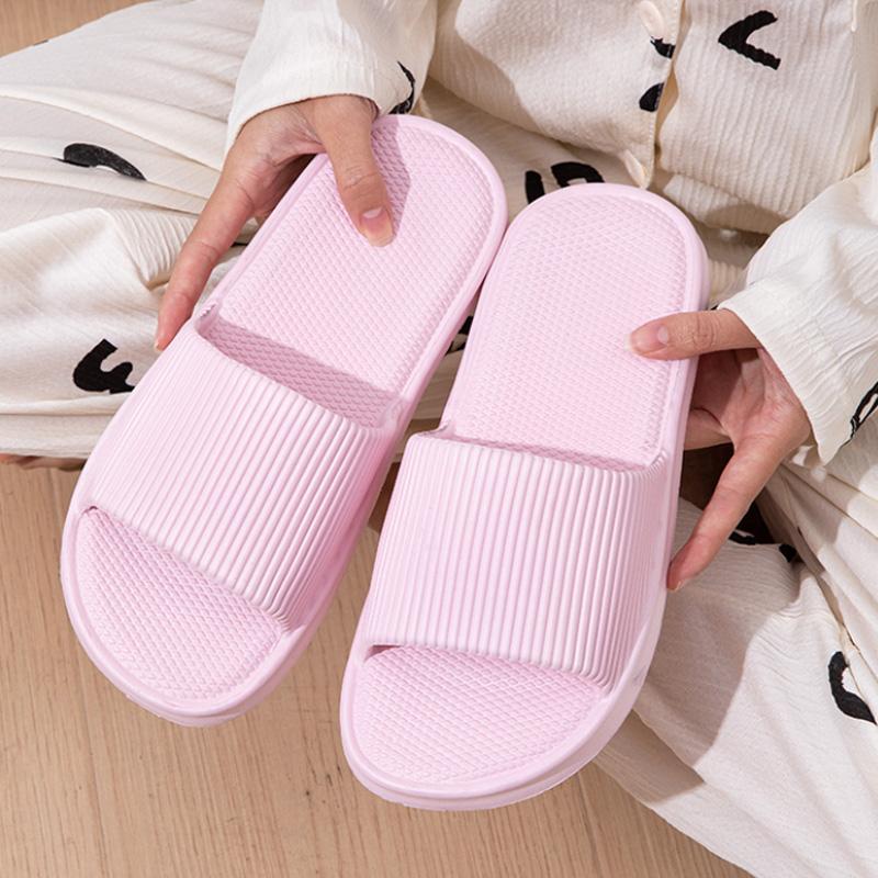 Толстые домашние тапочки для ванной на платформе, женские модные тапочки для дома на мягкой подошве из ЭВА, женские сандалии, летние нескользящие шлепанцы