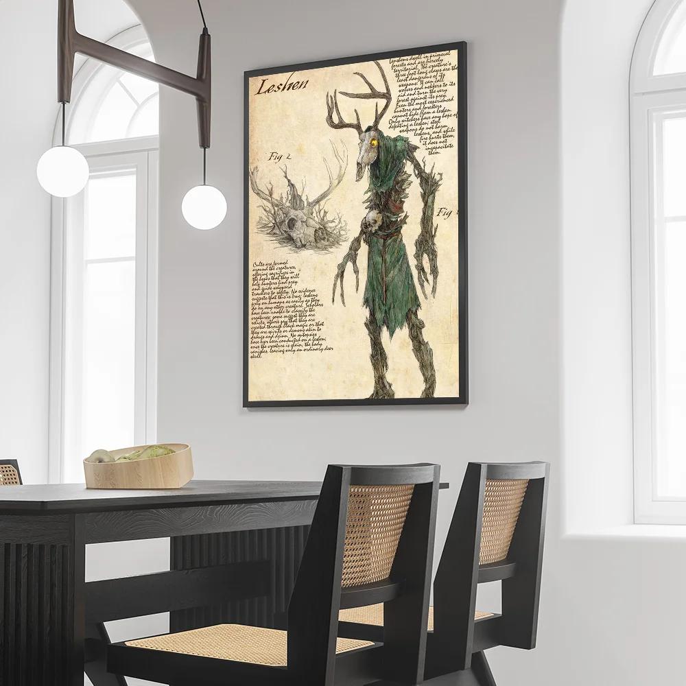 1 шт. H-Harry Potter Magical Creatures Dementors Poster Самоклеящаяся водонепроницаемая бумажная наклейка Coffee House