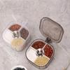 Food Grade Seasoning Storage Box Clear Condiment Container Multi Grid Seasoning Box  for Household