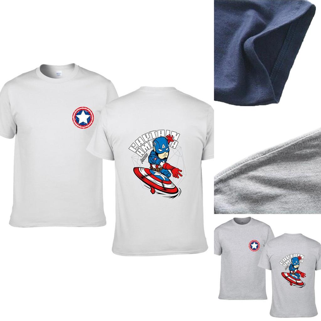 Vibrant Avengers Captain America Printed Short Sleeve Top For Every Season