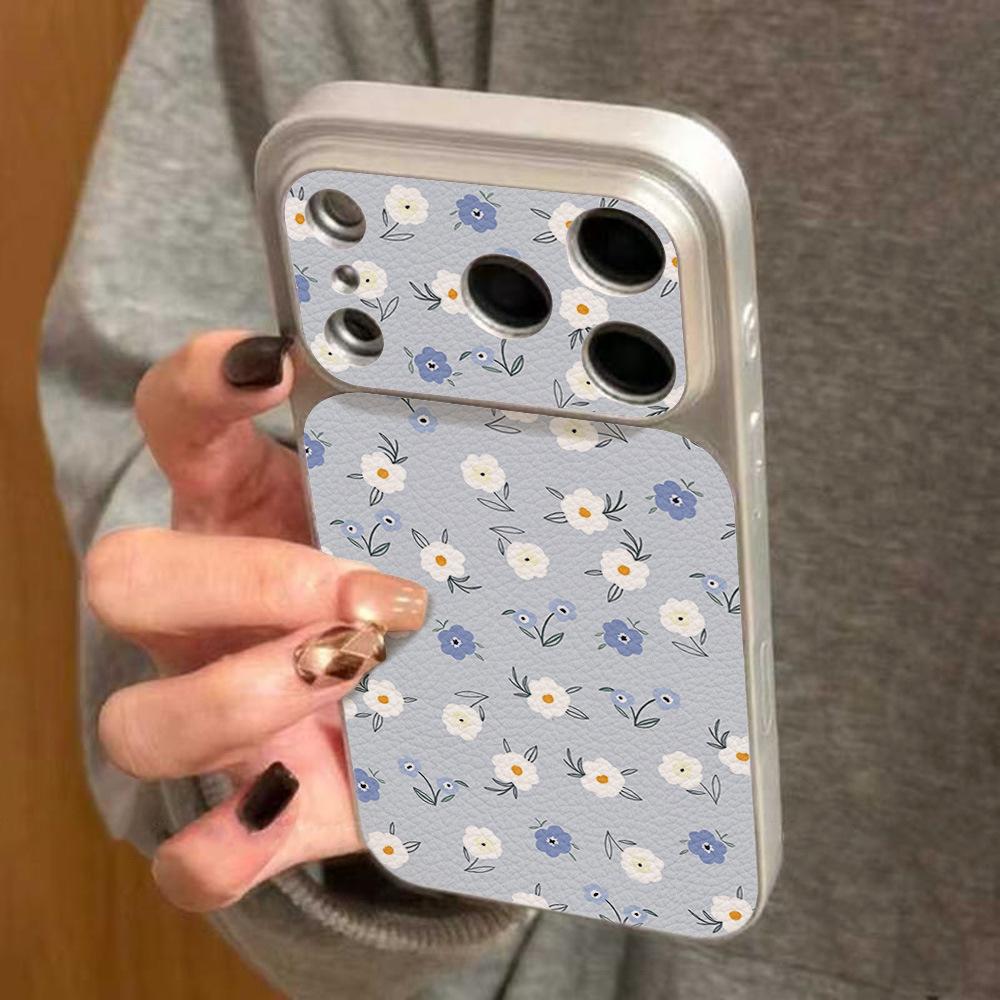 Полноэкранные сине-белые цветы подходят для iPhone17 мягкий чехол наклейка чехол для мобильного телефона 15pro/16/13 продвинутый 14pro.