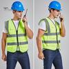 Рабочий жилет для мужчин и женщин, светоотражающий жилет с V-образным вырезом, без рукавов, на молнии, дышащий ночной защитный жилет