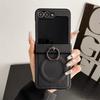 Leather Ring Holder for Magsafe Case for Samsung Galaxy Z Flip 6 5 4 3 7 flip6 Flip5 Magnetic Bracket Shockproof Cover