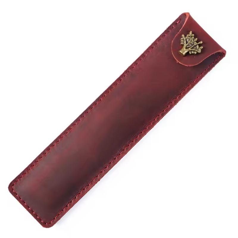 Genuine Leather Pen Case Creative Pen Sleeve Handmade Pen Pouch Personalized Retro Pen Bag Small Storage Bag