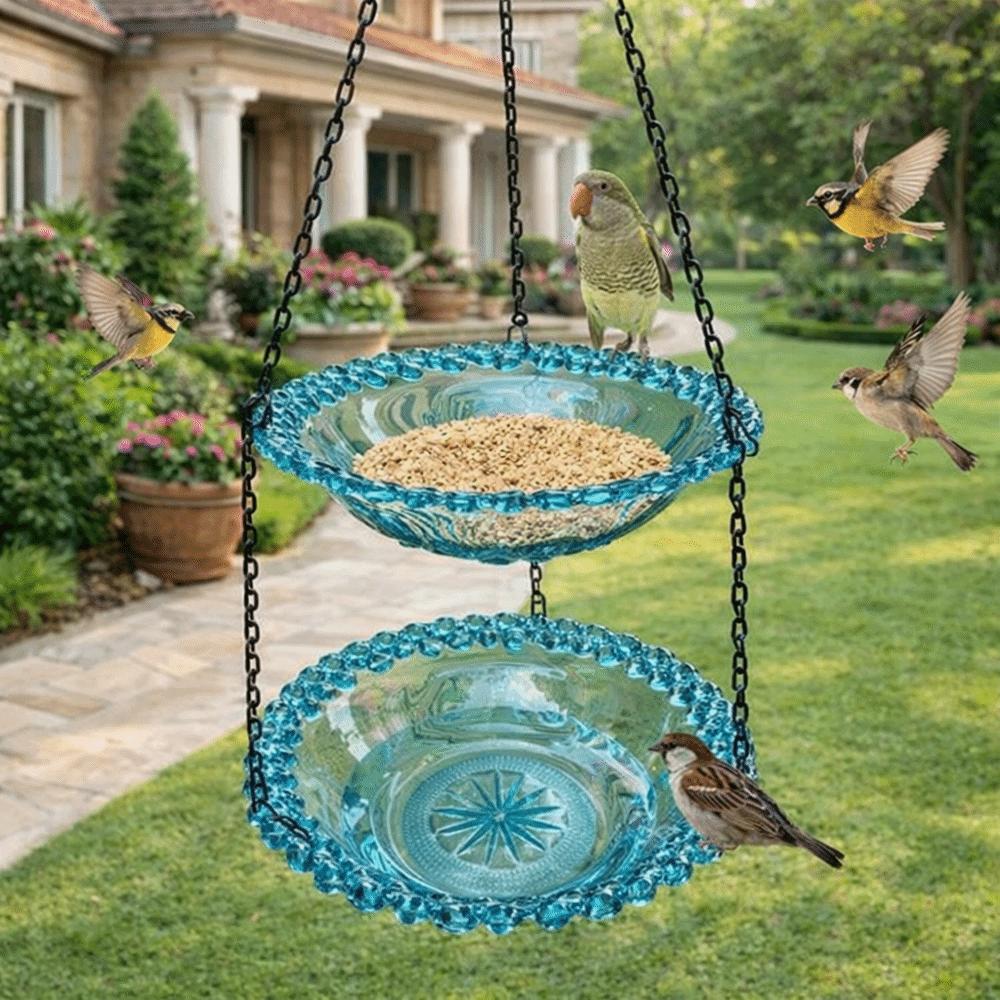 Flower Shaped Bird Bathtub Transparent Hummingbird Feeder Hanging Bird Feeder Balcony