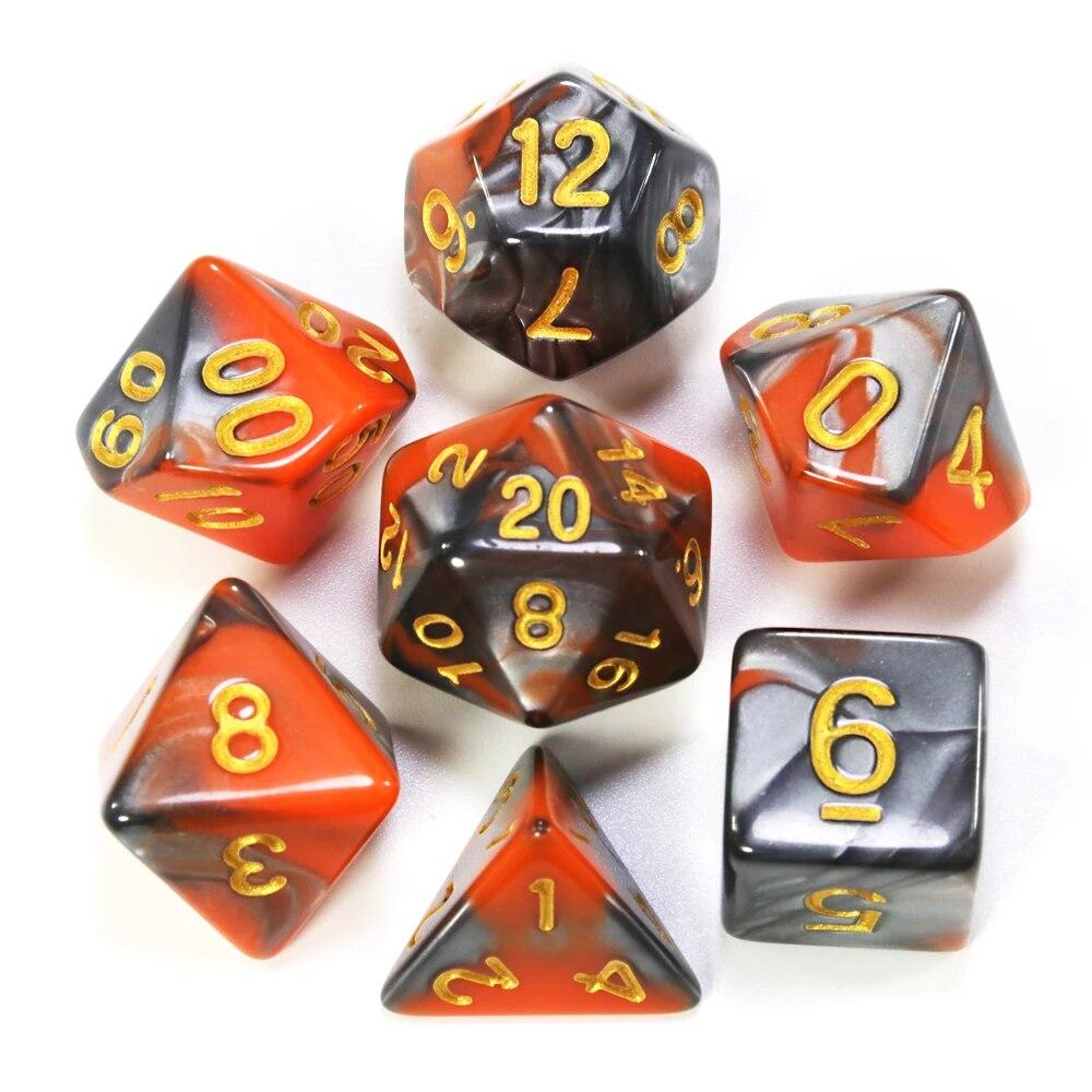 Игровые кости DND, ролевые игральные кости, набор кубиков для смешивания цветов с сумкой, 9 различных стилей, доступных для портативных игрушек, DND, RPG, TRPG, игры