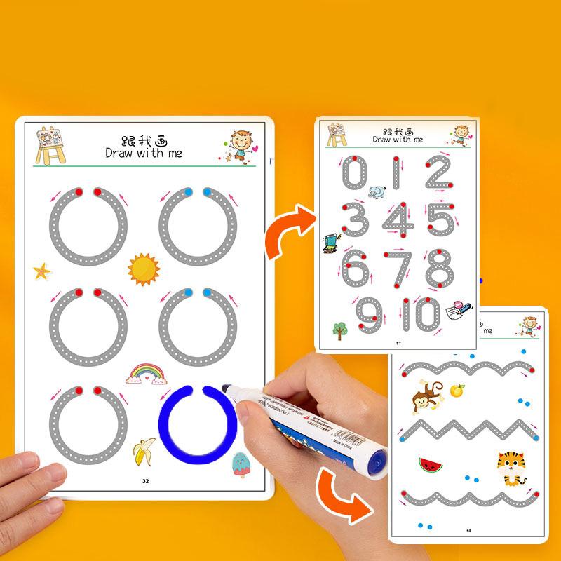 Детские игрушки Монтессори для рисования, обучение управлению ручкой, игра «Цвет, форма, математика», игровой набор для обучения малышей, развивающие игрушки для детей