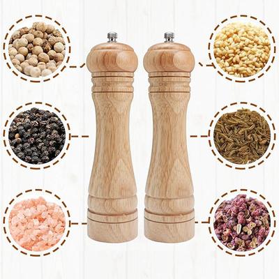 Мельница для соли и перца деревянная многоразовая перечная прочная регулируемая степень помола удобная для приготовления пищи сервировки и гриля