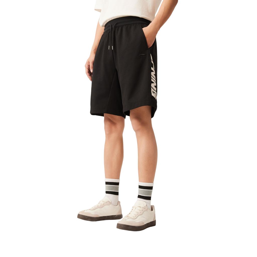 Li Ning Sports Lifestyle Series Однотонные Простые Универсальные Удобные Повседневные Шорты Мужские Шорты Черные AKSV211-2