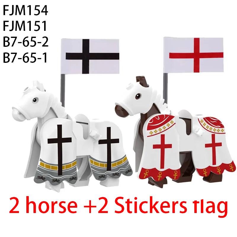 Средневековый Военный Замок Рыцарь Строительные Блоки Езда на Лошади Волк Медведь Слон Животное Жилет Оружие Флаг Седло Игрушка Кирпич Подарок A06