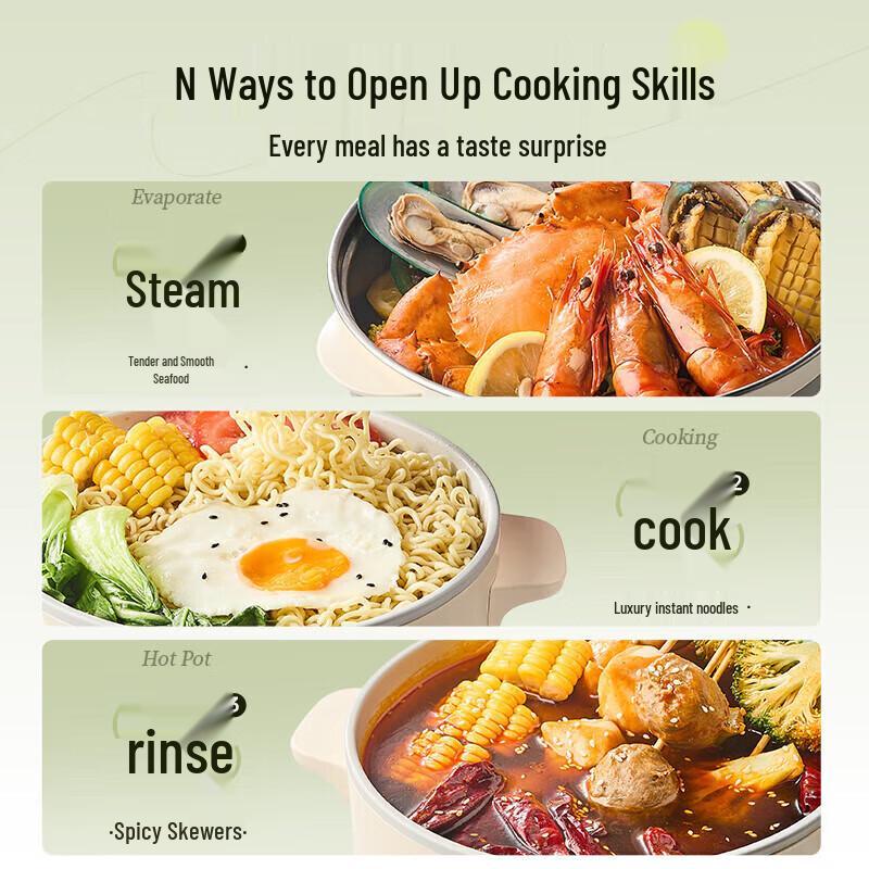 Bear 2.5L Multi-Function Electric Hot Pot & Steamer CN plug (adapter included)