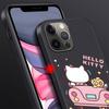 Cute Hello Kitty Case for Apple iPhone 13 14 Plus 11 12 Mini 15 Pro Max 7 8 SE 2020 X XS XR Silicone Black Soft Phone Cover