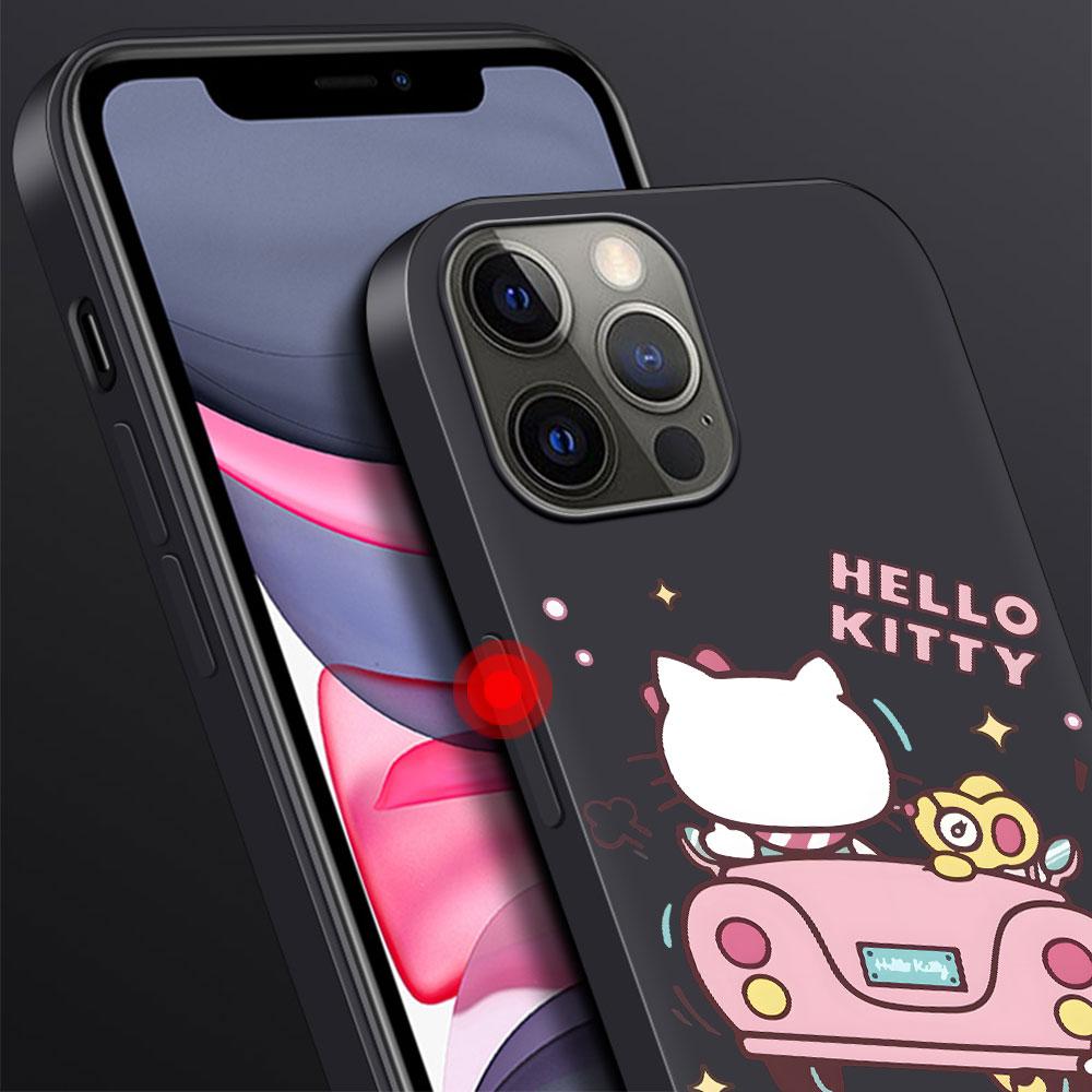 Cute Hello Kitty Case for Apple iPhone 13 14 Plus 11 12 Mini 15 Pro Max 7 8 SE 2020 X XS XR Silicone Black Soft Phone Cover