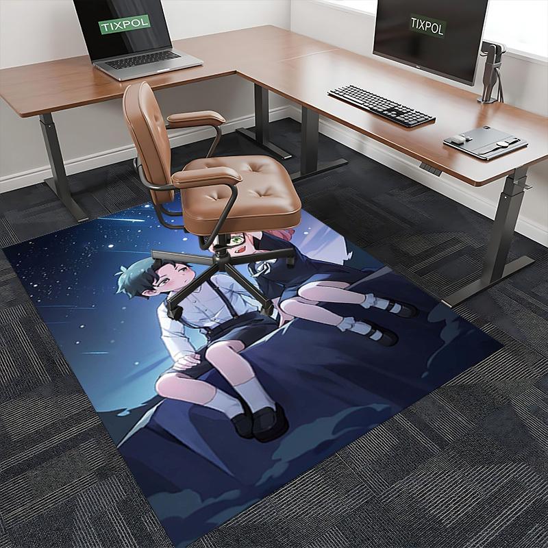 1pc Anime Cartoon Design Office Chair Mat - Seasonal Gift, Suitable for Home Decor, Living Room, Bedroom, Game Room & Dormitory Carpet (Kawaii Charact