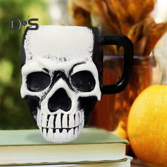Кружка в виде черепа, кружка для питья викингов, пивная кружка из смолы, кофейная чашка для чая, украшение на Хэллоуин, барная посуда, аксессуары для вечеринок