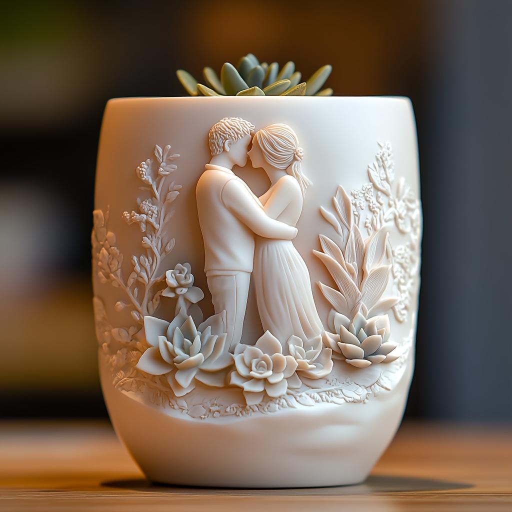 Сделай сам: статуэтка обнимающейся пары, рельефный круглый горшок для суккулентов, силиконовая форма для фигурок мужчины и женщины, подсвечник, гипсовая форма.