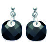 [G0647] - Silver 'Linda' Earrings Black Silver (rhodium Plated) - 10 Mm