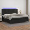 VidaXL Slat Bed Base with Mattress and LED, Upholstered Bed with Headboard, Double Bed, Adult Bedroom Bed, 3135963