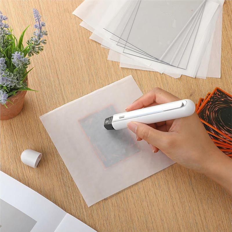 A64Z Card Care Tool Set 47 Pcs Card Flattening Kit Includes 20 Clear Sheets 25 Heat Paper 1 White Crease Reducer Thermal Pen