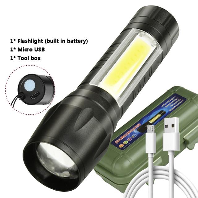 Portable Rechargeable Zoom LED Flashlight XP-G Q5 Flash Light Torch Lantern 3 Lighting Modes Camping Light Mini Led Flashlight
