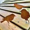 4 шт./компл. ржавый металлический орнамент в виде птицы, железные поделки, в форме птицы, художественный силуэт, скульптура, украшение для садового забора на открытом воздухе