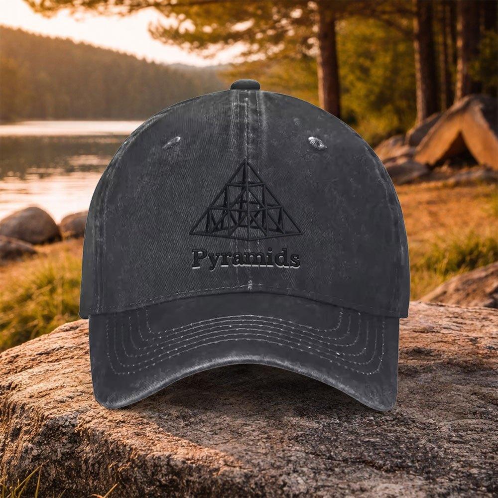 Pyramid Badge Printed Washed Baseball Cap for Golf Casual Outdoor Unisex Unisexs Hat