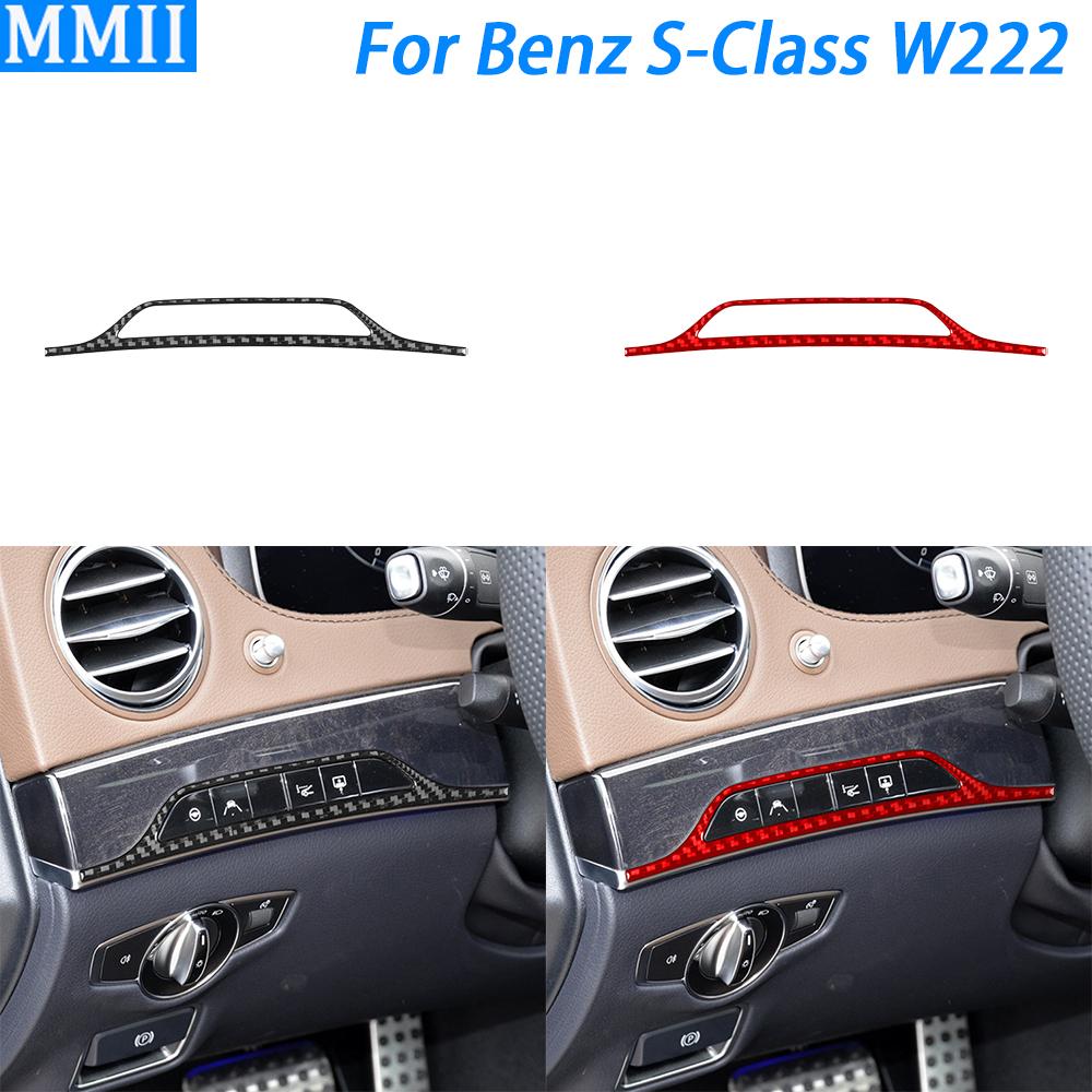 For Benz S-Class w222 2013-2020 Carbon Fiber Driver Dashboard Button Panel Cover Car Interior Decoration Accessories Sticker