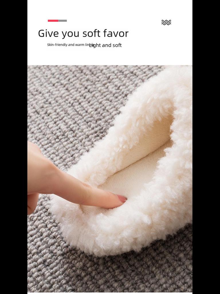 Милые женские нескользящие плюшевые хлопковые тапочки - уютная домашняя обувь для осени и зимы