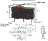 KW12 Micro Tripod Lever Switch, 5A/250V, KW11-3Z, Travel Limit Contact Button.