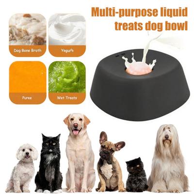 Собачья миска для лакомств, безопасная, миска-лизун, медленная кормушка, игрушка-лизун, непроливающаяся миска для жидких лакомств, кормушка для собак, миска для щенков с перекатывающимся шариком для крупных, средних и маленьких собак