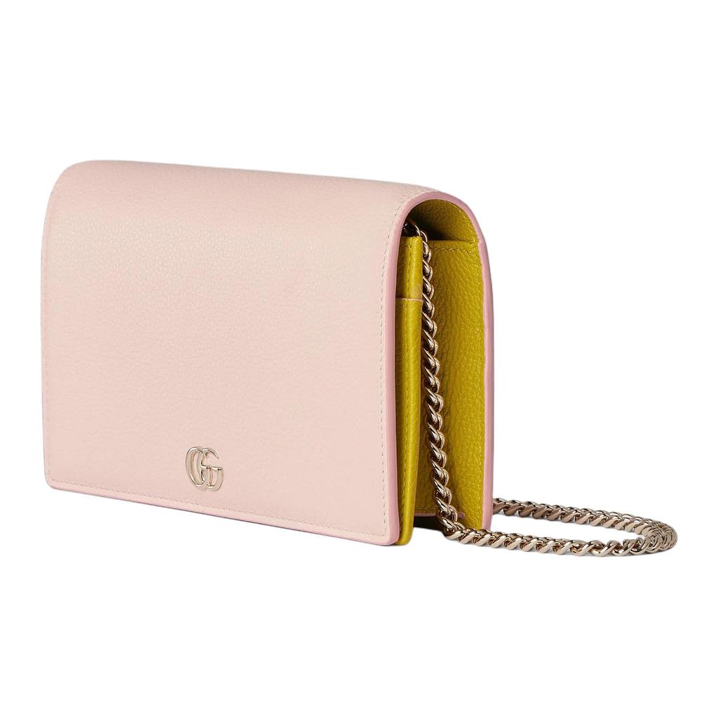 GUCCI GG Marmont Cow Leather Shoulder Bag, Crossbody Bag Regular Women's Pink & Yellow 497985-AAFXL-5744