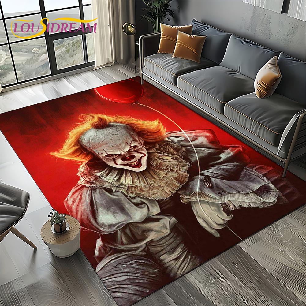 Ковер Коврик Персонаж Фильма Ужасов Чаки Пеннивайз Хэллоуин Пила для Гостиной Спальни Дома Украшение Дивана, Нескользящий Напольный Коврик