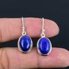 Lapis Lazuli Oval Shape Drop Earring 925 Sterling Silver Handcrafted Earring LiteWeight HandMade Earring Gift for Best Girl Gift For Her ThanksGiving