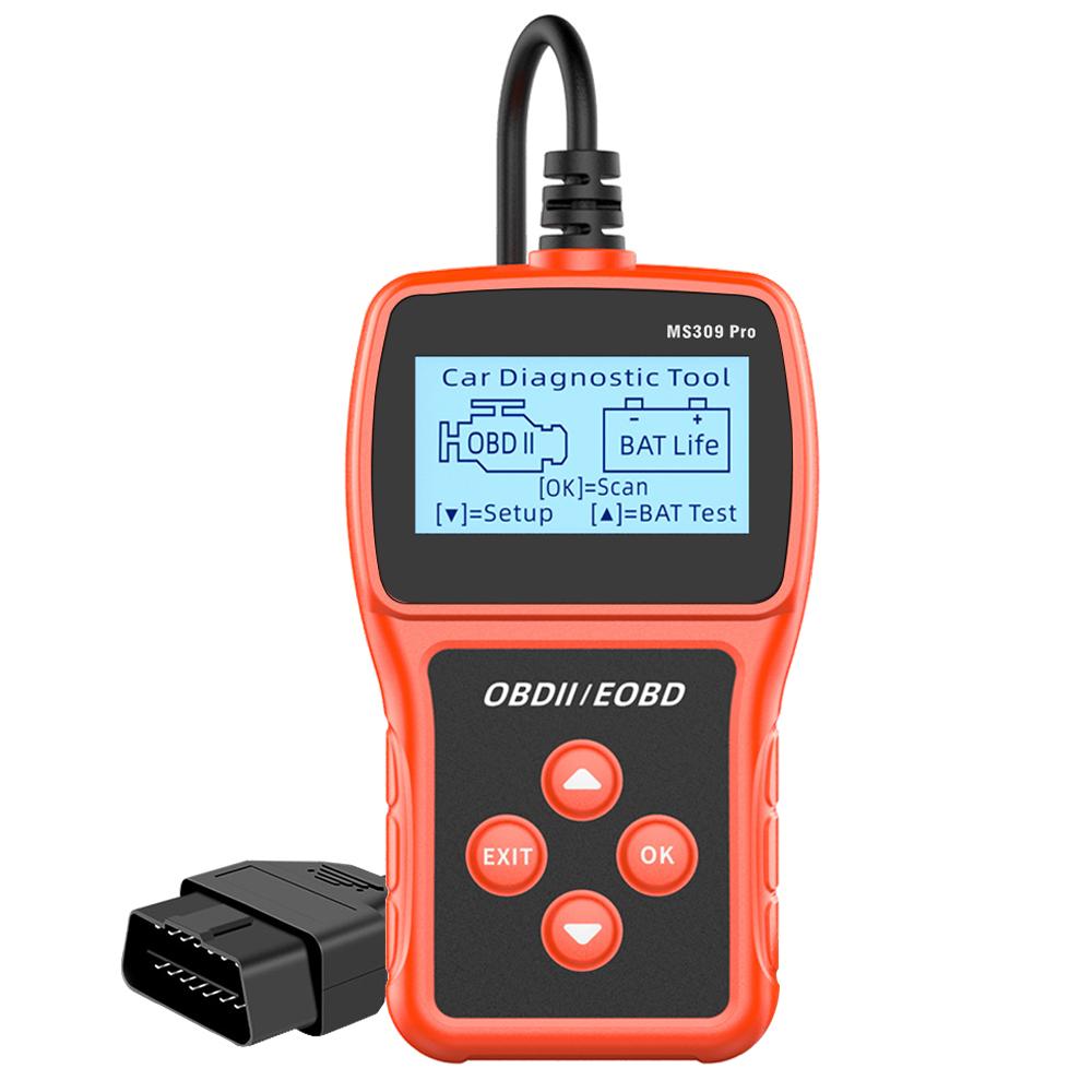 Считыватель кодов данных в реальном времени Многоязычный MS309PRO Сканер OBD2 системы Check Engine Тестер аккумулятора Инструмент для диагностики автомобиля