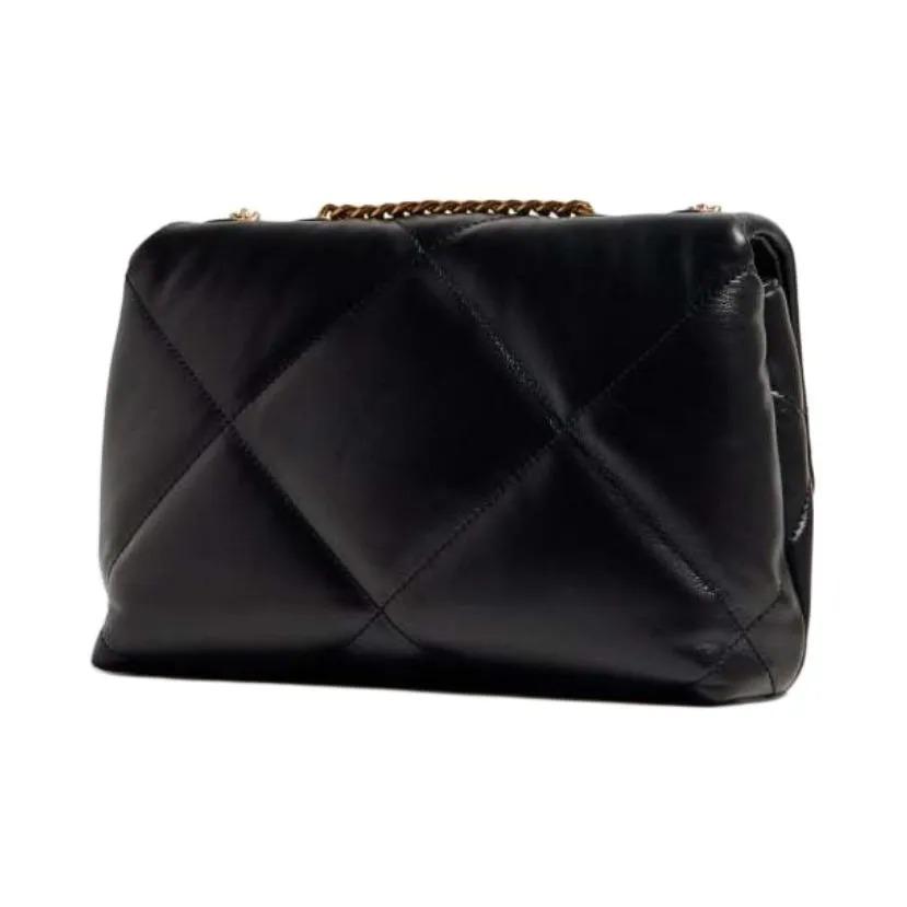 Tory Burch Kira Алмазная стеганая сумка через плечо на магнитной застежке из телячьей кожи, маленькая, женская, черная