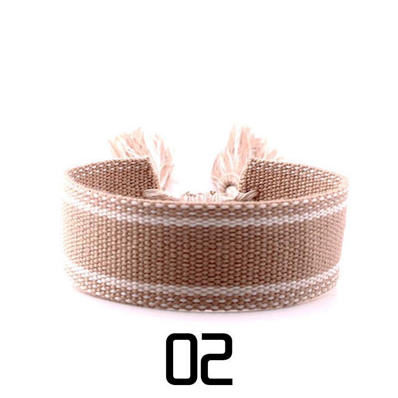 Женская мода ювелирные изделия подарок красочный декоративный узор вышитый ручной работы плетеный браслет в стиле бохо