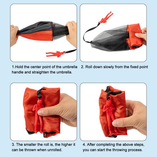 3 шт. Игрушка-парашют для детей, игрушки для двора на открытом воздухе, способствует активной игре, возраст 3+, нейлоновый мини-парашют без запутывания для групповых игр, вечеринок по случаю дня рождения