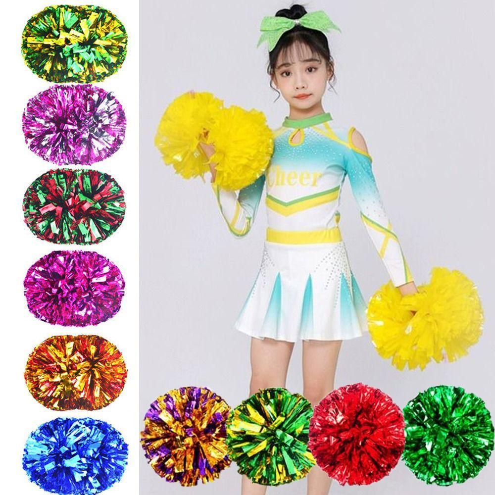 Multicolors Kids Game Pom Poms 25cm Cheering Ball Dance Party Concert Decorator
