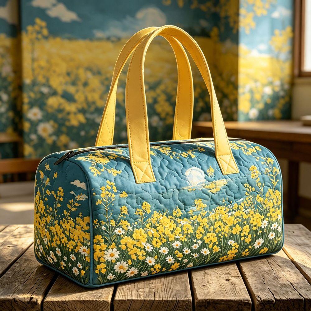 Quilted Tote Bag Travel Handbag Fitness Bag Beach Bag 3D Bohemian Style Cruise Vacation Camping Mixed Color Leisure Tote