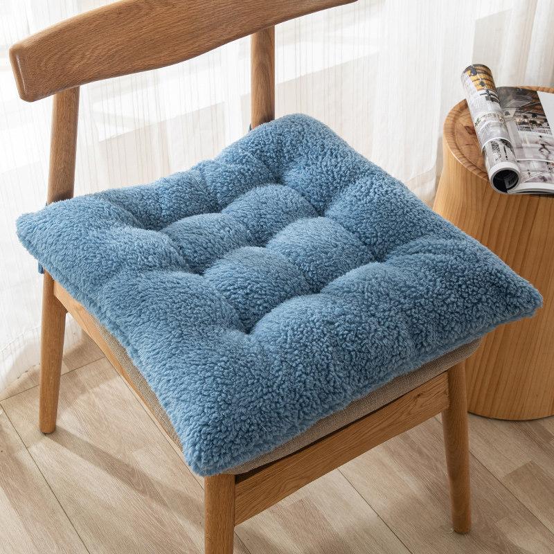 40/50cm Winter Plush Cushion Solid Color Lamb Chair Seat Cushion Pouf Tatami Room Office Car Seat Butt Pad Thicken Floor Cushion