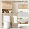 Meuble Wc Above Toilet Cabinet Bathroom Storage With Double Door Cupboard Shelves 66 X 25 X 168 Cm Oak