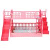 1:12 Dollhouse Pink Mini Bunk Bed Miniature Bunk Bed with Slide DIY Dollhouse Access Mini Bedroom Furniture Birthday Gift Girls