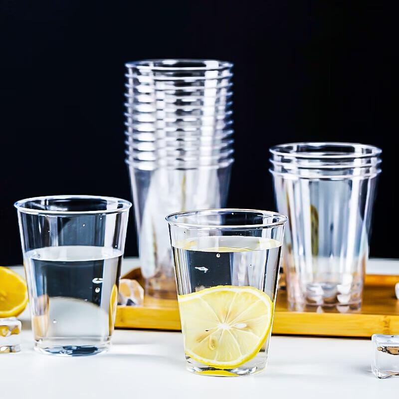 Fangcaodi 225ml Thickened Disposable Hard Plastic Cups, 20-Pack