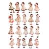 Retro spring flower dress  flower bouquet  girl Stickers Crafts And Scrapbooking kids toys book Decorative DIY Stationery